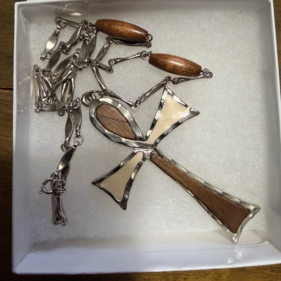 The Unbranded Brand Other - Silver and Brown Ankh Pendant Necklace